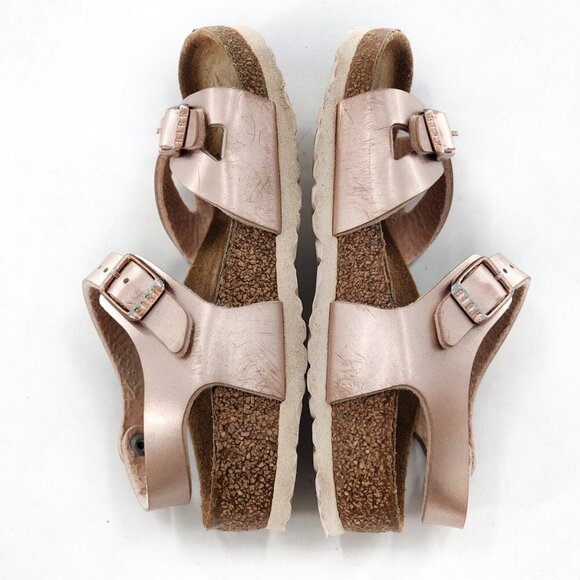 BIRKENSTOCK Rio AS Girls Kids Birko-Flor - Electric Metallic Copper Pink - Picture 6 of 9